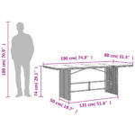 vidaXL 9-dielna záhradná jedálenská sada s podložkami sivá polyratan – Obrázok 9