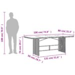 vidaXL 9-dielna záhradná jedálenská sada s podložkami sivá polyratan – Obrázok 12