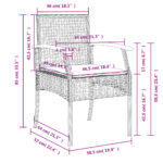 vidaXL 5-dielna záhradná jedálenská súprava a vankúše čierna polyratan – Obrázok 8