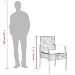 vidaXL 5-dielna záhradná jedálenská súprava a vankúše béžová polyratan – Obrázok 10