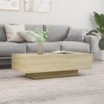 vidaXL Konferenčný stolík, dub sonoma 100x49,5x31 cm kompozitné drevo