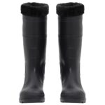 vidaXL Topánky do dažďa s vyberateľnými ponožkami čierne veľk. 41 PVC – Obrázok 3