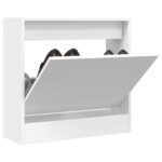 vidaXL Botník biely 60x21x57 cm kompozitné drevo