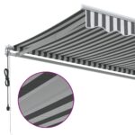vidaXL Automaticky zaťahovacia markíza antracit a biela 400x350 cm – Obrázok 7