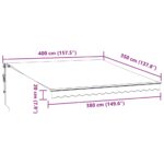 vidaXL Automaticky zaťahovacia markíza antracit a biela 400x350 cm – Obrázok 11