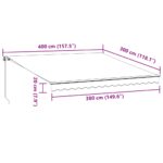 vidaXL Ručne zaťahovacia markíza s LED antracit a biela 400x300 cm – Obrázok 9