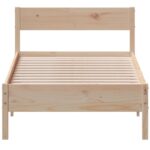 vidaXL Posteľný rám s čelom biely 75x190 cm borovicový masív – Obrázok 4