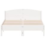 vidaXL Posteľný rám s čelom biely 160x200 cm borovicový masív – Obrázok 4