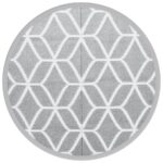 vidaXL Vonkajší koberec sivý Ø120 cm PP – Obrázok 2