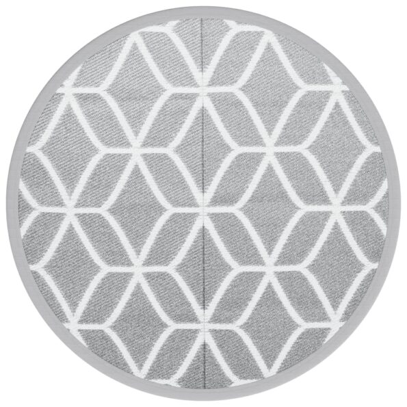 vidaXL Vonkajší koberec sivý Ø120 cm PP – Obrázok 2