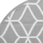 vidaXL Vonkajší koberec sivý Ø120 cm PP – Obrázok 4
