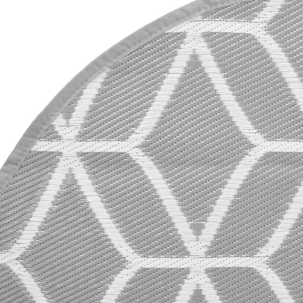 vidaXL Vonkajší koberec sivý Ø120 cm PP – Obrázok 4