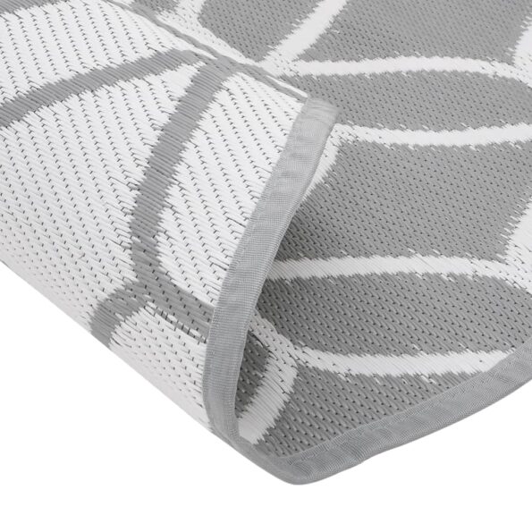 vidaXL Vonkajší koberec sivý Ø120 cm PP – Obrázok 5