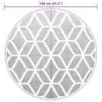 vidaXL Vonkajší koberec sivý Ø120 cm PP – Obrázok 6