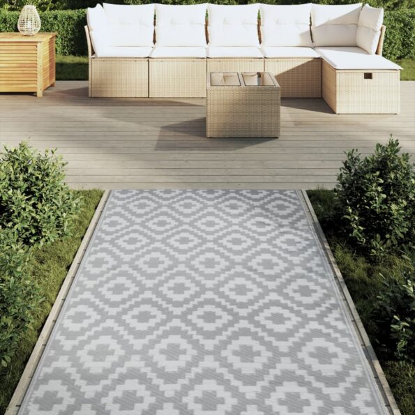 vidaXL Vonkajší koberec ARAKIL sivý 120x180 cm PP – Obrázok 3