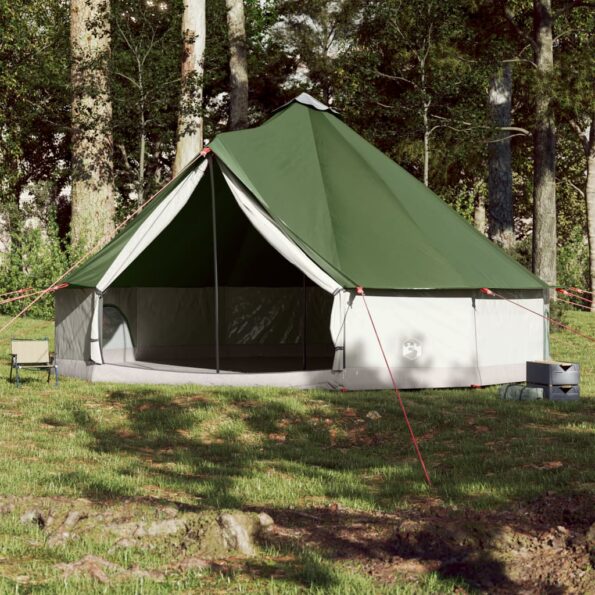 vidaXL Rodinný stan tipi 12 osôb zelený vodeodolný – Obrázok 3