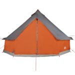 vidaXL Rodinný stan tipi 10 osôb sivo-oranžový vodeodolný – Obrázok 6