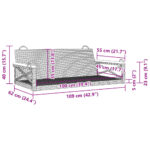 vidaXL Hojdacia lavica čierna 109x62x40 cm polyratan – Obrázok 9