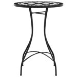vidaXL Mozaikový bistro stolík, čierno biely Ø50x70 cm, keramika – Obrázok 5