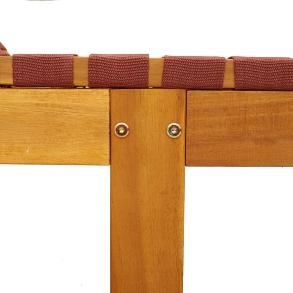 vidaXL Lehátko červené masívna akácia a látka – Obrázok 7