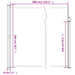 vidaXL Zaťahovacia bočná markíza, hnedá 200x300 cm – Obrázok 10
