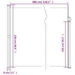 vidaXL Zaťahovacia bočná markíza, hnedá 220x300 cm – Obrázok 10