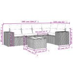 vidaXL 6-dielna záhradná súprava pohoviek s vankúšmi béžová polyratan – Obrázok 8