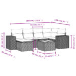 vidaXL 7-dielna záhradná sedacia súprava a vankúše béžová polyratan – Obrázok 9