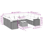 vidaXL 10-dielna záhradná sedacia súprava a vankúše béžová polyratan – Obrázok 8