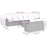 vidaXL 9-dielna záhradná súprava pohoviek s vankúšmi béžová polyratan – Obrázok 3