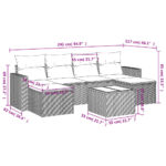 vidaXL 7-dielna záhradná sedacia súprava a vankúše béžová polyratan – Obrázok 3