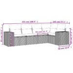 vidaXL 5-dielna záhradná súprava pohoviek s vankúšmi čierna polyratan – Obrázok 3