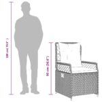 vidaXL 5-dielna záhradná jedálenská sada s podložkami sivá polyratan – Obrázok 10