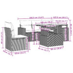 vidaXL 6-dielna záhradná sedacia súprava s podložkami polyratan sivá – Obrázok 10