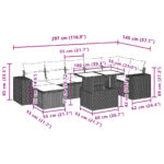 vidaXL 8-dielna záhradná súprava pohoviek s vankúšmi sivá polyratanová – Obrázok 10
