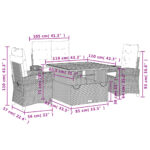 vidaXL 4-dielna záhradná jedálenská súprava s vankúšmi sivá polyratan – Obrázok 9
