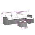 vidaXL 6-dielna záhradná súprava pohoviek s vankúšmi béžová polyratan – Obrázok 3
