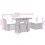 vidaXL 6-dielna záhradná súprava pohoviek s vankúšmi béžová polyratan – Obrázok 3