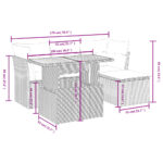 vidaXL 6-dielna záhradná sedacia súprava s podložkami polyratan sivá – Obrázok 3