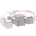 vidaXL 6-dielna záhradná súprava pohoviek s vankúšmi béžová polyratan – Obrázok 3