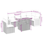 vidaXL 7-dielna záhradná sedacia súprava a vankúše béžová polyratan – Obrázok 3