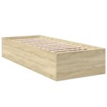 vidaXL Posteľný rám bez matraca dub sonoma 75x190 cm kompozitné drevo – Obrázok 2