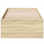 vidaXL Posteľný rám bez matraca dub sonoma 75x190 cm kompozitné drevo – Obrázok 4