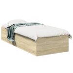 vidaXL Posteľný rám bez matraca dub sonoma 75x190 cm kompozitné drevo