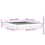 vidaXL Posteľný rám biely 160x200 cm kompozitné drevo – Obrázok 10