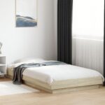 vidaXL Posteľný rám dub sonoma 75x190 cm kompozitné drevo – Obrázok 3