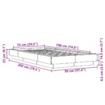 vidaXL Posteľný rám dub sonoma 75x190 cm kompozitné drevo – Obrázok 10