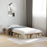 vidaXL Posteľný rám dub sonoma 90x190 cm kompozitné drevo – Obrázok 3