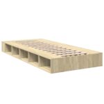 vidaXL Posteľný rám dub sonoma 90x190 cm kompozitné drevo – Obrázok 6