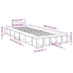 vidaXL Posteľný rám dub sonoma 90x190 cm kompozitné drevo – Obrázok 10